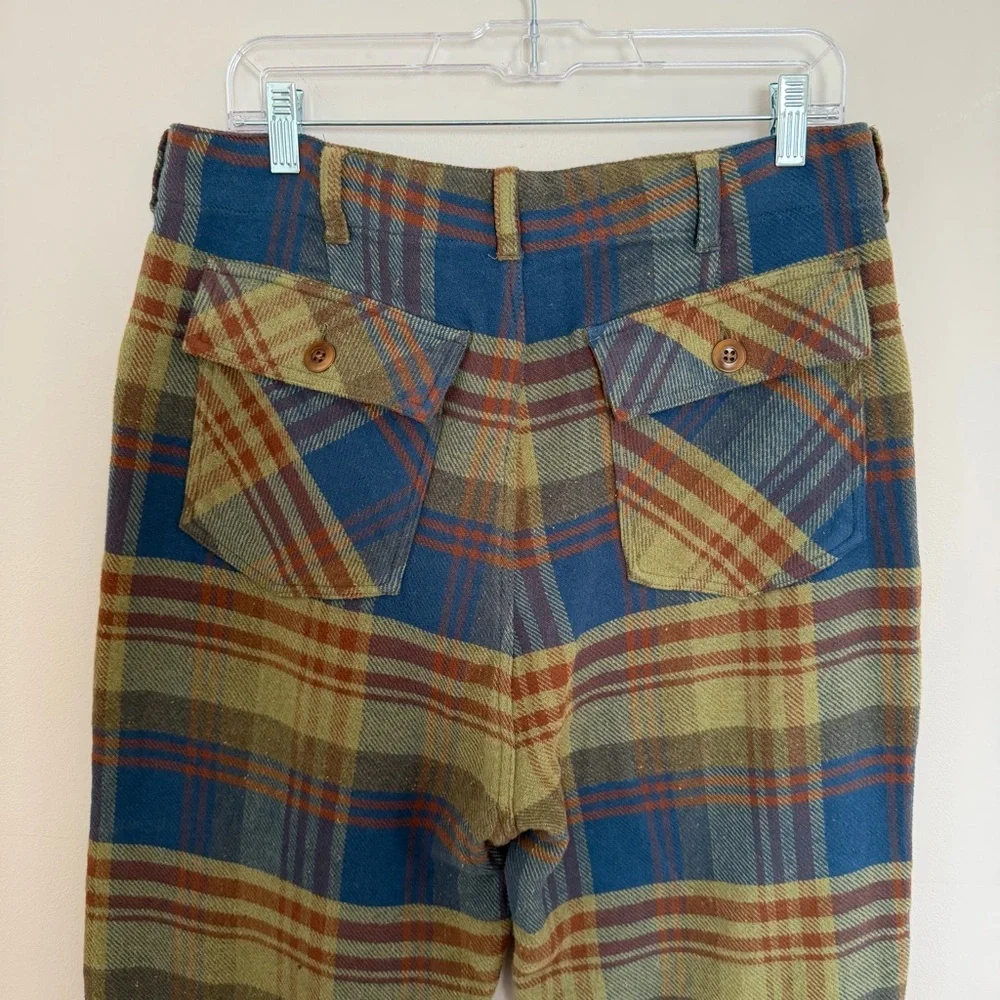 NWT The Great Ranger Pants Sequoia Plaid Flannel Cropped Size 29 100% Cotton